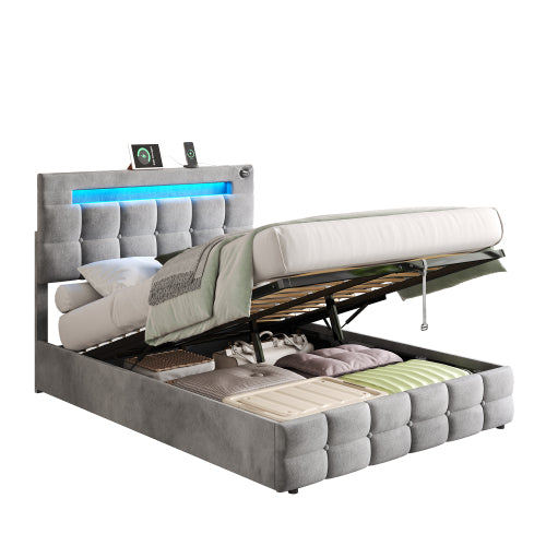 Double Ottoman Bed Frame With Hydraulic Storage