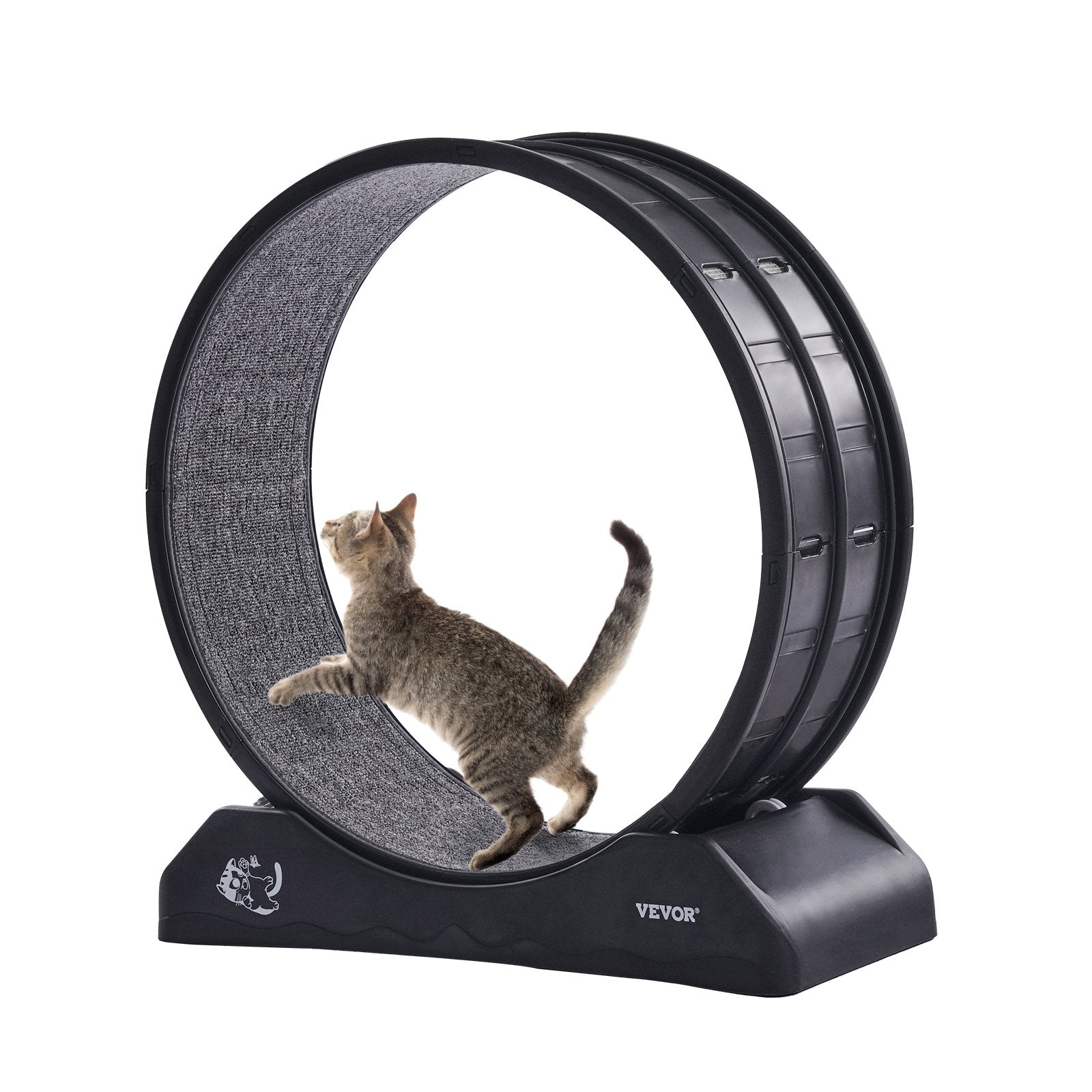 Large Cat Running Wheel With Secure Brake & Carpeted Runway