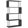 S Shape Bookcase, 5 Tiers Bookshelf, Modern Freestanding Storage Shelf For Home Office,