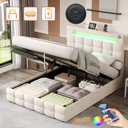 Double Ottoman Bed Frame With Hydraulic Storage