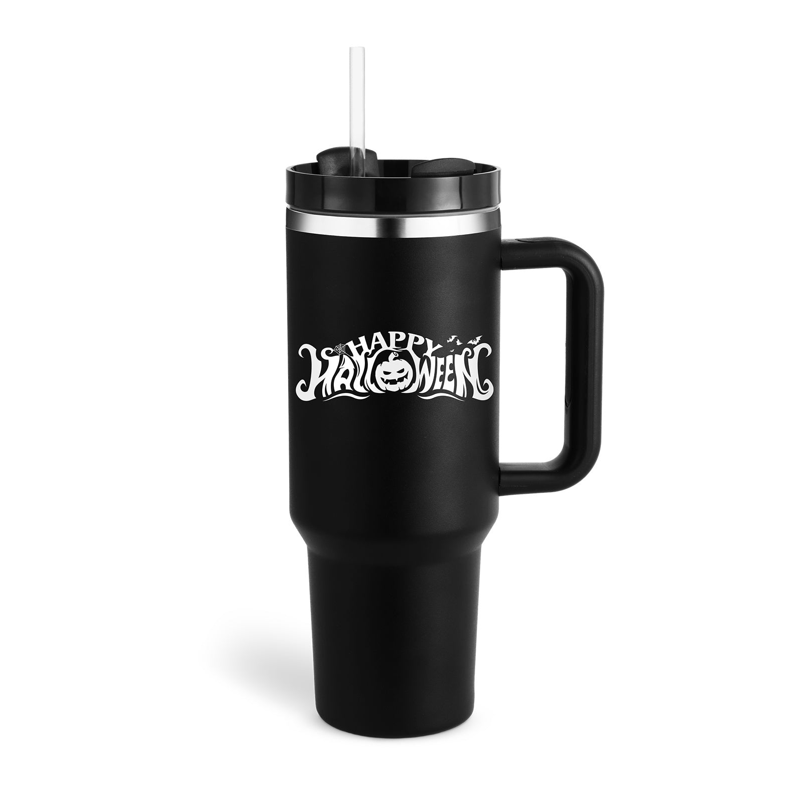 40 Oz Tumbler With Handle Straw Insulated Stainless Steel Tumbler