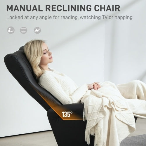 HOMCOM Swivel Recliner Chair With Footstool