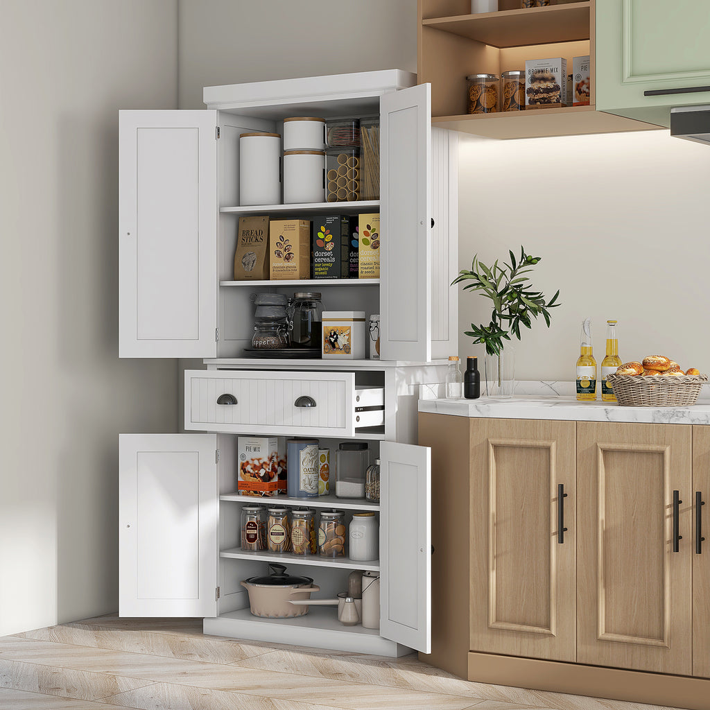 Kitchen Storage Cabinet With Drawer And Adjustable Shelves