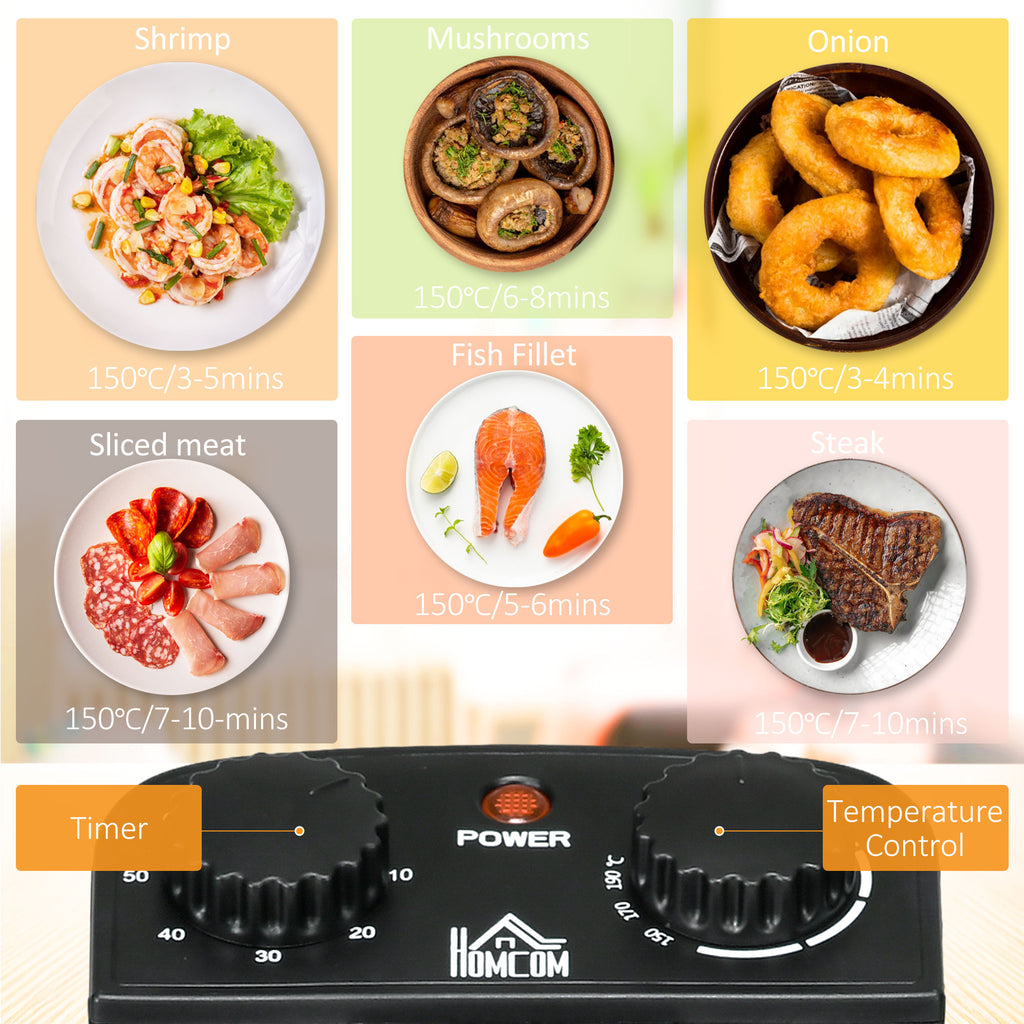 3 Litre Stainless Steel Deep Fat Fryer With Adjustable Temp, 60min Timer, Viewing Window And Safety Cut Out, 2000W