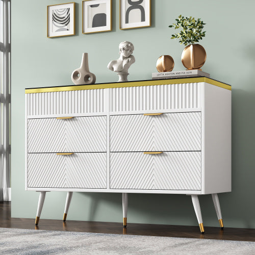 Sideboard Cabinet Dresser With 6 Drawers