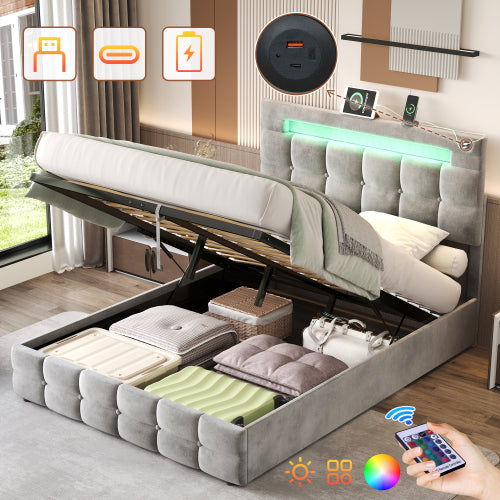 Double Ottoman Bed Frame With Hydraulic Storage