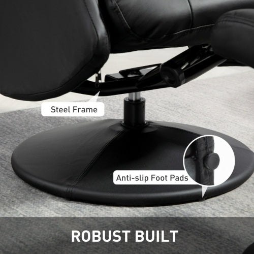 HOMCOM Swivel Recliner Chair With Footstool
